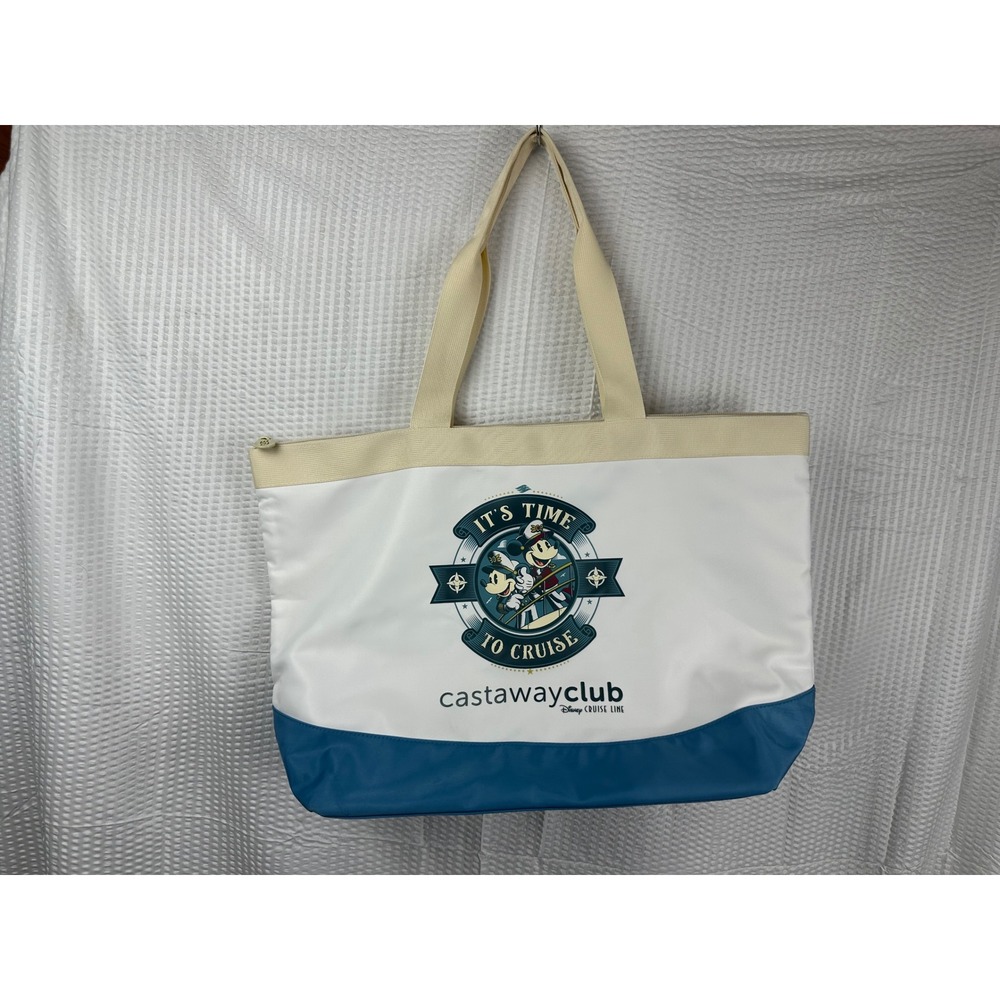 Disney Cruise Line Mickey & Minnie Castaway Club Tote Bag Zippered Beach Bag